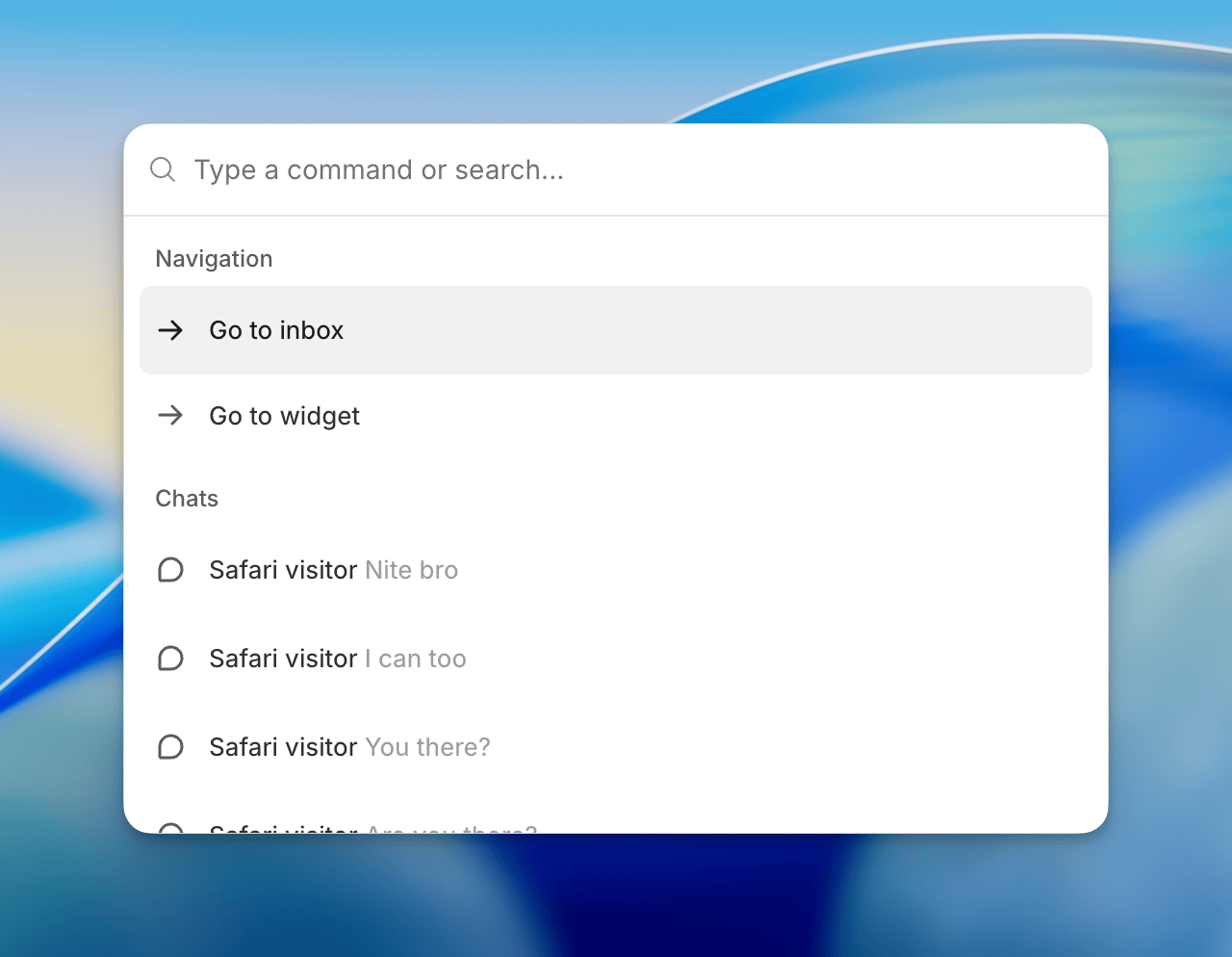 Command menu